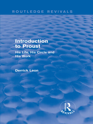 cover image of Introduction to Proust (Routledge Revivals)